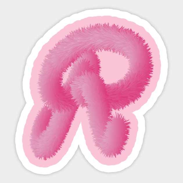 R Pink Animal Initials Sticker by desingmari
